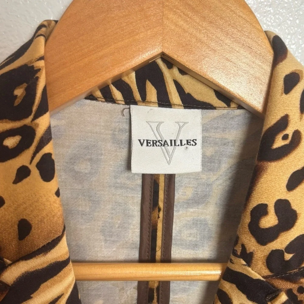 Versailles Animal Print Blazer Jacket Size 6 Leopard & Tiger Mixed Y2K Inspired